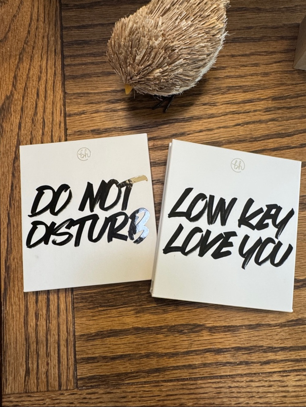 Do Not Disturb & Low Key Love You Hardcover Notebooks - White with Black Script